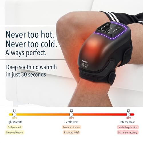 FORTHiQ Knee Massager Pro+ for Pain Relief with Heat and Dual Red Light Therapy, Adjustable Straps, Memory Function, Relax Tight Muscles, Ideal Gift for Men & Women, FSA-HSA Eligible