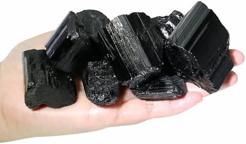 Raw Black Tourmaline Crystals Bulk, Real Gemstones and Crystals, Rocks and Minerals, Healing Crystals, Quartz Crystals and Healing Stones, Cuarzos Originales De Energia Y Piedras(1LB)