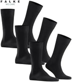 FALKE Men's Airport 3-Pack Mid-Calf Dress Socks, Merino Wool Cotton, 3 Pairs