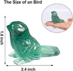 Fluorite Crystal Bird Carving Hand Carved Gemstone Bird Figurine 2.4 Inch Polished Animal Sculpture Healing Stone Home Office Desk Decoration Gift Collection