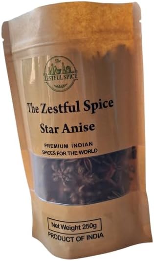 Star Anise (Chakra Phool) 8.8 oz | Whole Aromatic Spice | Badian for Cooking, Tea, Masala Blends, Indian Cuisine, Desserts & Herbal Drinks | Natural Flavoring Spice