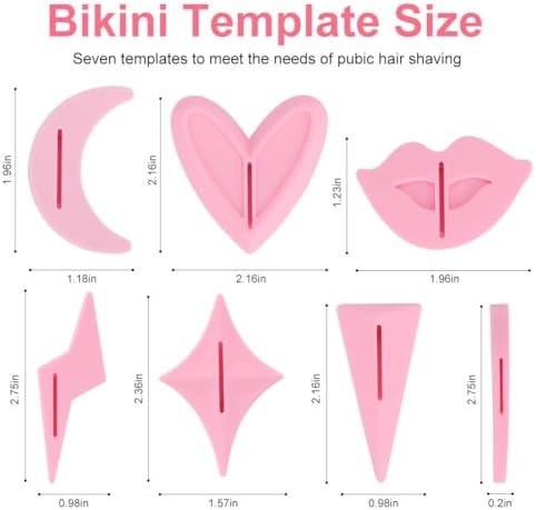 Pubic Hair Stencils for Women - Bikini Shaving Stencil Kit with 7 Reusable Shapes, Bikini Trimmer Templates for Intimate Grooming and Pubic Hair Styling