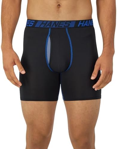 Hanes Men's Underwear Boxer Briefs Pack, 3-Pack, Total Support Pouch, Long or Short-Leg Boxer Briefs