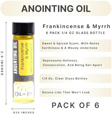 Swanson Christian Products Anointing Oil - Frankincense and Myrrh - 1/4 Ounce - Package of 6