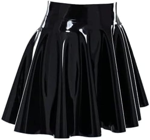 Handmade Black Latex Mini Skirt Sexy Summer Mini Dancewear Women Latex Rubber
