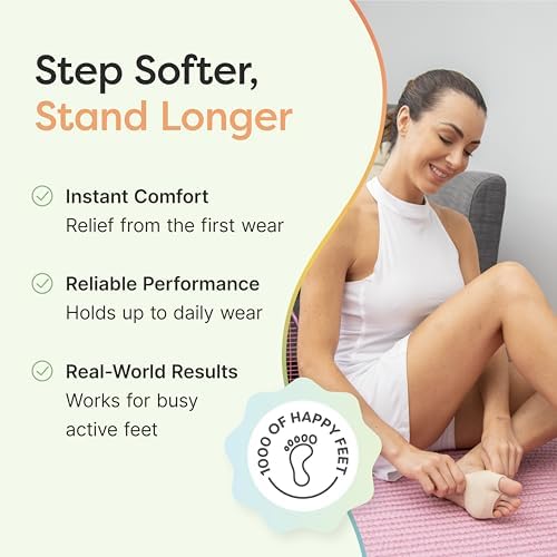 ZenToes Metatarsal Pads for Men and Women - Ball of Foot Support Cushions for Sesamoiditis, Metatarsalgia, Morton's Neuroma - 2 Pairs Fabric Sleeves with Gel Inserts (Small, Beige)