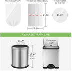 5 Gallon 180 Counts (fit 4.5-5.3 Gal) Small Strong Trash Bags Garbage Bags by RayPard, 18-20 Liter trash Bin Liners for Home Office Kitchen Bathroom Bedroom, 5 Gallon Bucket Liner, Clear