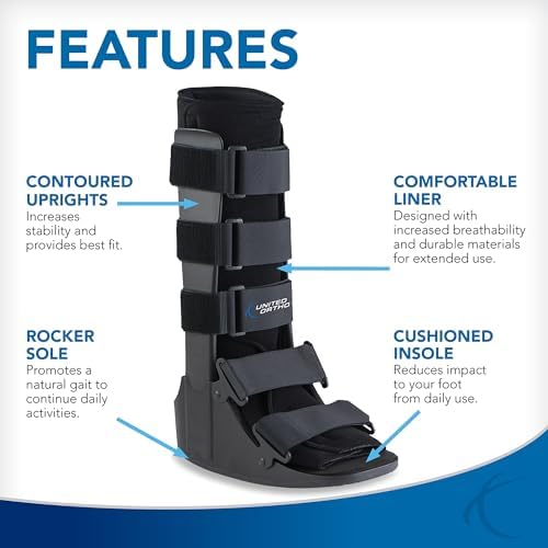 United Ortho Cam Walker Fracture Boot, Extra Small, Black