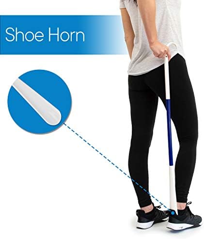 RMS 35.5 Inch Extra Long Dressing Stick Aid for Shoes, Socks, Shirts and Pants - Sock Removal and Long Shoe Horn with Travel Bag