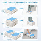 Wefaner Bath Shower Step,Stackable Bathtub Non Slip Safety Step Stool, Indoor/Outdoor Handicap Wideing Hands Free Platform Medical Portable Stack-Able, for High Beds, Kitchens,Bathroom.