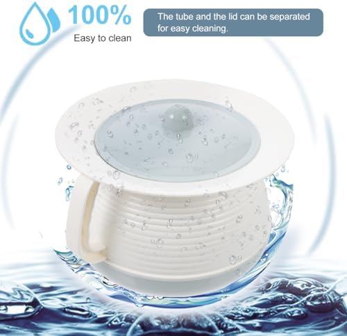 POPETPOP Elder Chamber Pot with Lid and Handle Thickened Portable Spittoon Urine Pot for Adults and Kids Durable Household Commode Bucket 8.26X8.26X5.11In