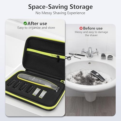 EVA Protective Shaver Hard Case Compatible with Philips One Blade QP2724/90 QP2834/70 QP2630/72 Hybrid Electric Trimmer Hard Portable Storage Carrying Case for Shavers and Accessories