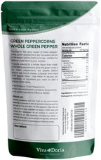 Viva Doria Green Peppercorns, Whole Green Pepper, Steam Sterilized,12 Oz, For Grinder Refills