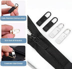 Zipper Repair Kit,8Pcs Zipper Pull Replacement Pulls.(Black and Silver)