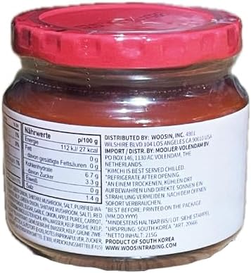 Authentic Korean Vegan Kimchi Jar | Gluten-Free, Preservative-Free | Perfect for Camping, Rice, and Noodle Dishes (7.58oz x 2)