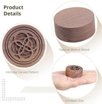 Aromatherapy Diffuser, Essential Oil Wooden 2 Pcs, Walnut, Small Round for Home, Yoga, Sauna, Spa, Offices, Cars