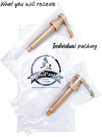 2-Pack Jordans Skinny Syrups Gold Pumps for 750 ml Bottles, Fits Torani, DaVinci 750ML Bottle By AlphaPantry | BPA FREE