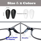 Eyeglass Nose Pads, 2.2mm Thickness Adhesive Anti Slip Glasses Nose Pad with Air Bag, Comfort Silicone Glasses Grip Cushions for Sunglasses, Eyeglasses & Reading Glasses (5 Pairs, Clear)