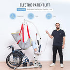 Careboda Electric Patient Lift, Medical Transfer Lifts for Seniors with Sling, Sit to Stand Lift for Elderly, Full Body Transfer Lift Chairs for Bed, Car, Wheelchair and Floor, 510LBS Weight Capacity