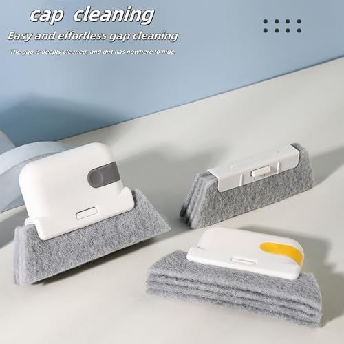 2 Pcs Window Track Cleaning Tool Sliding Door Track Cleaner Window Sill Groove Countertop Cleaning Brush Crevice Tool(White)