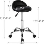 Yaheetech Height Adjustable Rolling Swivel Salon Stool Chair Hydraulic Ergonomic with Backrest Wheels for Tattoo Massage Facial Spa Manicure Dentist Clinic,Black