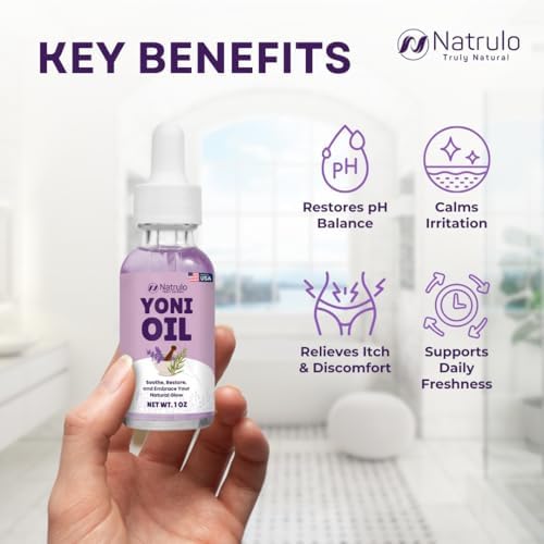 Yoni Oil – Natural Feminine Oil for Women, Odor Control, Dark Spots, Ingrown Hairs & Skin Brightening – pH Balanced, Moisturizing, Herbal Serum with Essential Oils – Intimate Vaginal Care, Made in USA