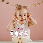24 Pack Glitter Ghost Cupcake Toppers - Baby Shower Cupcake Toppers Decor Gender Reveal Party Decorations (Pink)