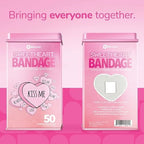 BioSwiss Bandages, Valentine Heart Shaped Self Adhesive Bandage Set, Latex Free, Sterile Wound Care, 50 Count