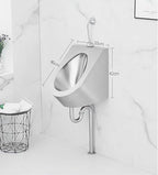 Commercial Small Urinal, 304 Stainless Steel Wall-Mounted Toilet Urinal with/Without Smart Sensor(Wall Drainage,D)
