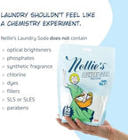 Nellie's Laundry Soda - Concentrated Laundry Detergent Powder - 50 Load Pouch - Gentle on Skin and Environment - Fragrance-Free - Made in Canada