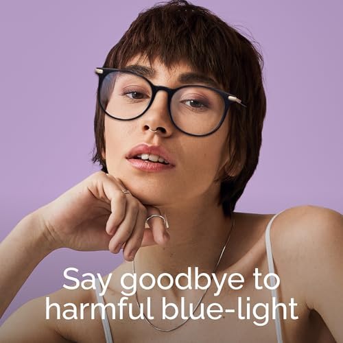 Gaoye Blue Light Blocking Glasses, Retro Round Eyewear Frame Anti Eyestrain Computer Glasses for Women Men - GY1688 (Light Black Frame/Transparent Lens)