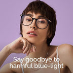 Gaoye Blue Light Blocking Glasses, Retro Round Eyewear Frame Anti Eyestrain Computer Glasses for Women Men - GY1688 (Light Black Frame/Transparent Lens)