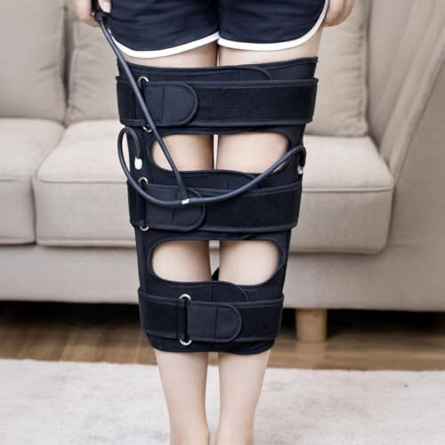 Adjustable O/X Leg Correction Belt for Adults, Air Pressure Posture Corrector, Bow Leg Straightener, Physical Traction, Black