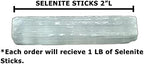 New Age Imports, Inc.® ~ Premium Quality Selenite Sticks 2-3" Size -1 LB. Great for Wicca, Reiki, Healing, Metaphysical, Chakra, Positive Energy, Meditation, Protection, Decoration or Gift (2-3")
