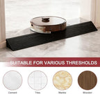 Threshold Ramps for Doorways, 3” Wide x 3.28' Long Self-Adhesive Rubber Wheelchair Threshold Ramp, Ideal for Doorways, Curb, Power Scooters, Sweeping Robot, Bathroom, Wheelchair Stroller, Black