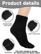 Bencailor 3 Pairs Women Fuzzy Toe Socks Womens Soft Fuzzy Plush Warm Fluffy Winter Home Slipper Socks for Women Men, Size 5-9