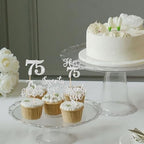 Rsstarxi 24 Pack Happy 75th Birthday Cupcake Toppers Glitter Seventy Five 75 Fabulous Cupcake Food Picks for 75th Birthday Wedding Anniversary Party Cake Decorations Silver