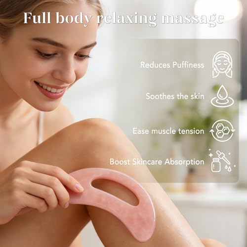 BAIMEI IcyMe Gua Sha Tools Face Massager for Skin Care, Relaxation and Reduce Wrinkles Puffiness Skin Care Tools, Self Care Gift for Men Women -Pink
