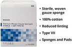McKesson Premium Woven Gauze Sponges, Sterile, 8-Ply, USP Type VII, 100% Cotton, 2 in x 2 in, 2 per Pack, 50 Packs, 100 Total