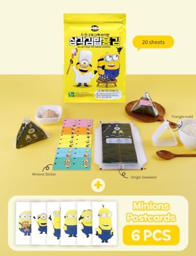 Korean Seaweed Wrappers Starter Kit for Triangular, Triangle Sushi Nori, Onigiri, Rice Ball (20 Sheets)