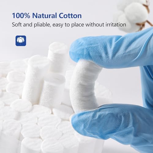 JMU 250 Pcs Dental Cotton Rolls, 1'' Non-Sterile Nosebleed Plugs, Nosebleed Stopper for Kids or Adults