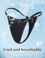 ohyeahlady G String Thongs for Women Ice Silk Sexy Leopard Micro Thong Underwear Womens T Back Cheeky Panties Adjustable