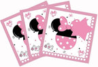 60 Pack Pink Cartoon Birthday Party Paper Napkins - Happy Birthday Party Napkins for Kids Girls 1st 2nd 3rd 4th 5th 6th 7th Birthday Party Decorations