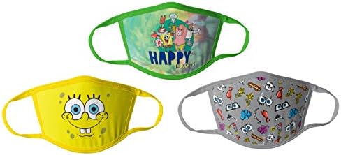 Spongebob Kids Cloth Face Masks Pack of 3 Multipack Washable Reusable Non-Medical