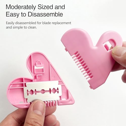 Portable Pubic Hair Trimmer for Women, Heart-Shaped Intimate Shaping Tool, Compact Hair Razor Comb Cutter for Kid, Women, Girls (Red)
