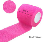 6 Pack 2 Inches Self Adhesive Wrap Bandage Self Adherent Cohesive Bandage Tape Stretch Vet Wrap Breathable Athletic Tape for Sports, Wrist, Ankle（Pink）