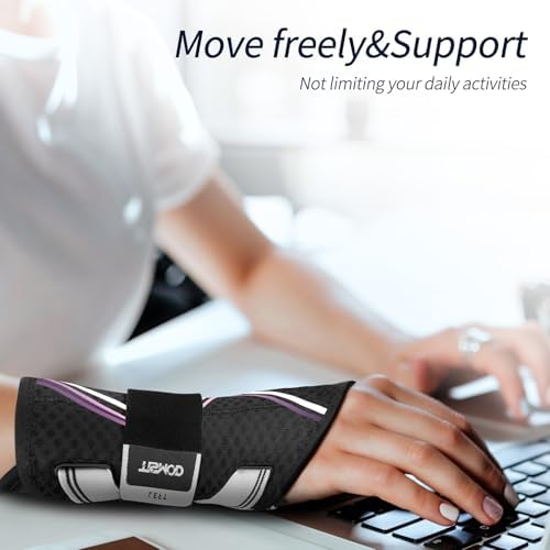 Wrist Brace for Carpal Tunnel,Night Wrist Support Pain Relief Wrist Splint for Arthritis Tendonitis Sprains Hand Brace for Work Fit for Women and Men(Right,XS-M)