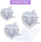 BIGEBO 3D Heart Resin Mold, 6 Pcs Deep Diamond Heart Shape Silicone Mold for Epoxy Resin Candles Soap