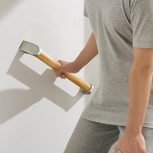 Toilet Grab Bar,Wood Safety Grab Bar,220 Lb Load-Bearing Toilet Grab Bar,Toilet Grab Rails for People with Mobility Impairments,Old People(Wood Color,30x4x7.7cm)