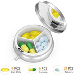 Nipichsha Pill Box, Small Pill Case for Purse & Pocket, Cute Travel Medicine Organizer, Portable Medicine Container Holder to Hold Vitamins, Medication, Fish Oil & Supplement, Pink Cute Dumpster